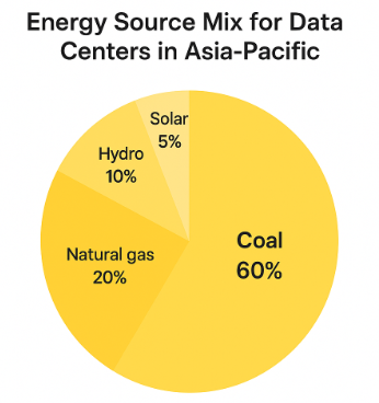 Energy source distribution for data centers in the Asia-Pacific region.