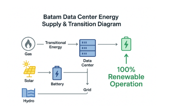 Batam Data Center Energy Supply & Transition Diagram.