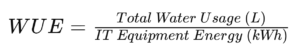 WUE as a critical sustainability metric.