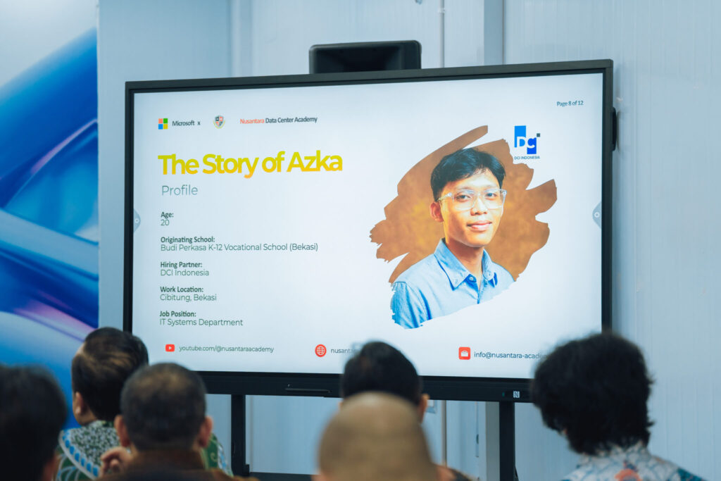 Image 3. Azka, a graduate of the Nusantara Datacenter Academy (NDCA)